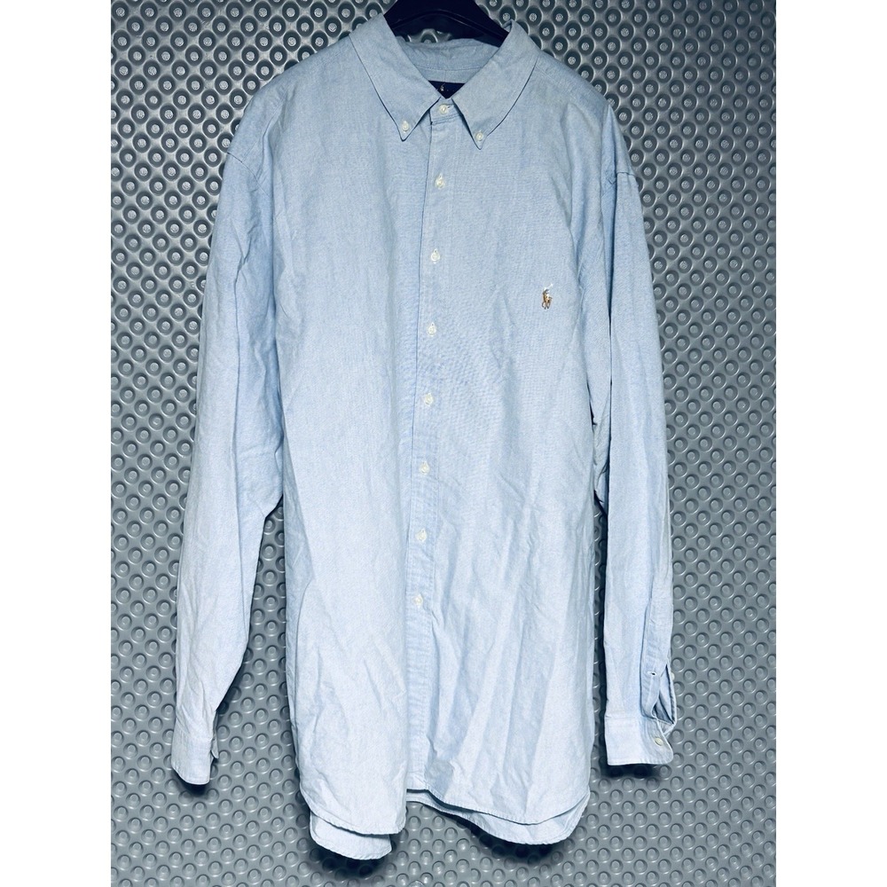 Ralph Lauren Mens 3XLT Light Blue Button Down Long Sleeve Shirt  Classic Fit - Picture 2 of 9